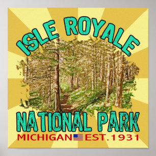 Póster Parque nacional de Royale da ilha, Michigan