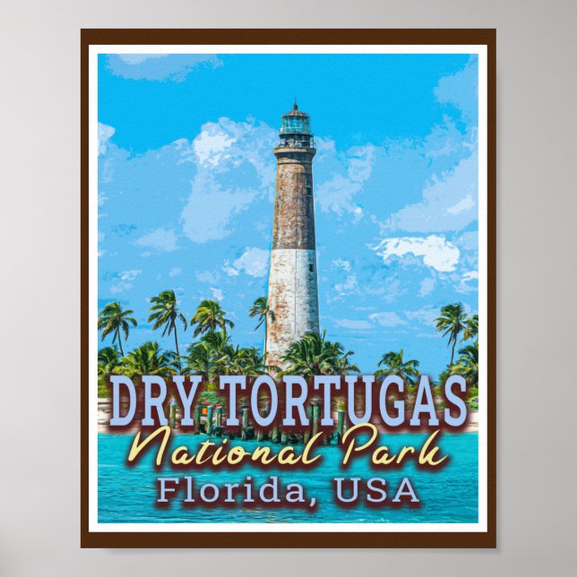 POSTER PARQUE NACIONAL DE TORTUGAS SECO - FLÓRIDA ESTADOS (Frente)
