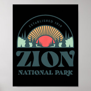 Poster Parque Nacional de Utah Zion do Estilo Retro