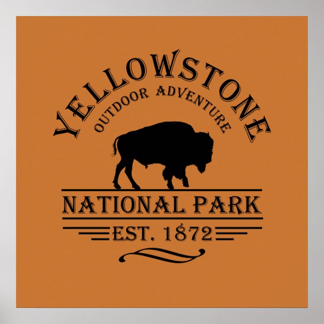 Poster parque nacional de yellowstone (Frente)