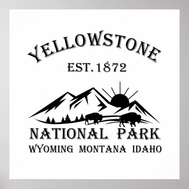 Poster Parque Nacional de Yellowstone (Frente)