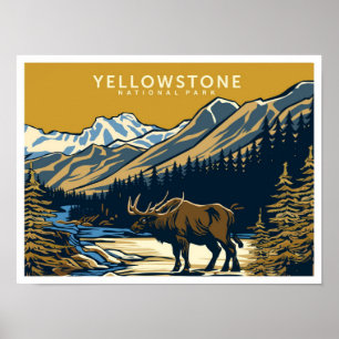Poster Parque Nacional de Yellowstone Estados Unidos Viag