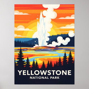Poster Parque Nacional de Yellowstone – Gêiser Vibrante