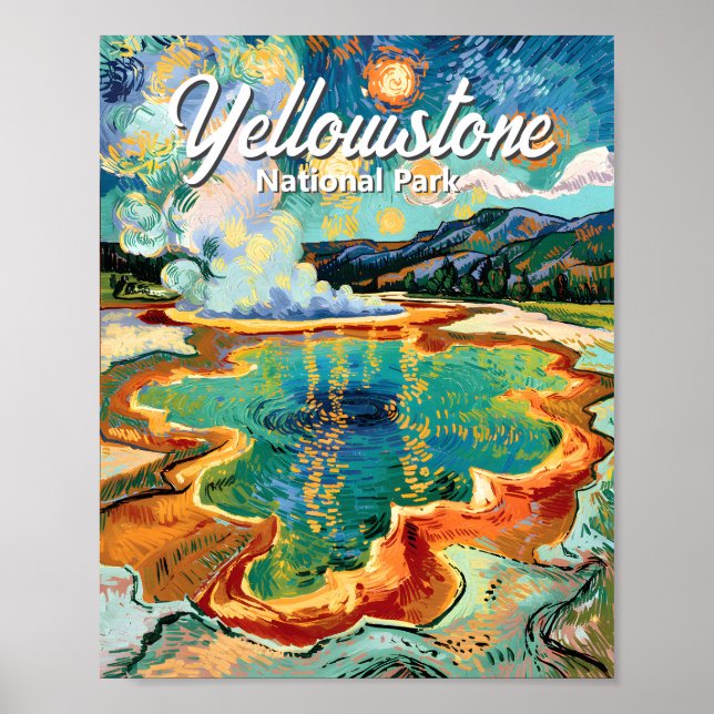 Poster Parque Nacional de Yellowstone Grand Prismatic Van (Frente)