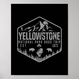 Poster Parque Nacional de Yellowstone Lembrança Caminhada