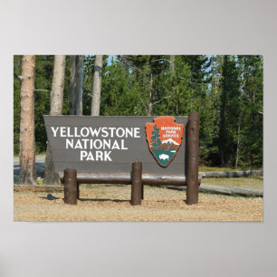 Póster Parque nacional de Yellowstone, sinal, Wyoming,