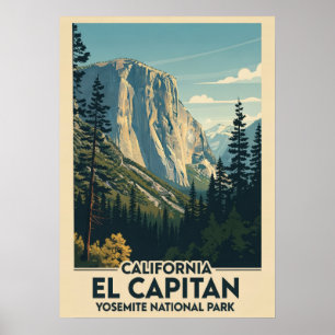 Poster Parque Nacional de Yosemite da Califórnia - El Cap
