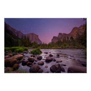 Póster Parque nacional de Yosemite no crepúsculo