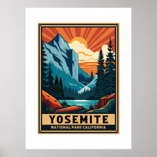 Poster Parque Nacional de Yosemite Retro
