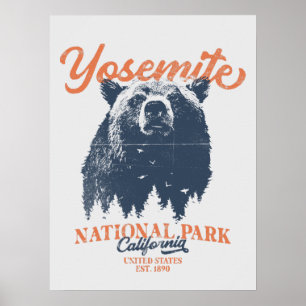 Poster Parque Nacional de Yosemite, Urso Negro da Califór