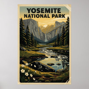 Poster Parque Nacional de Yosemite Vintage