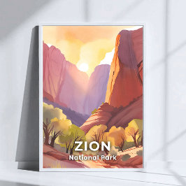 Poster Parque Nacional de Zion | Aquarela de Viagem