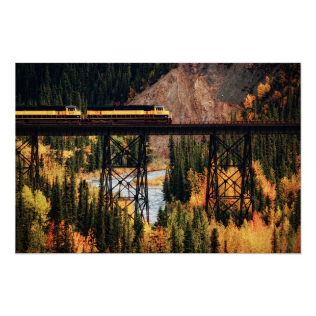 Póster Parque Nacional Denali e Preservação dos EUA Alasc (Frente)