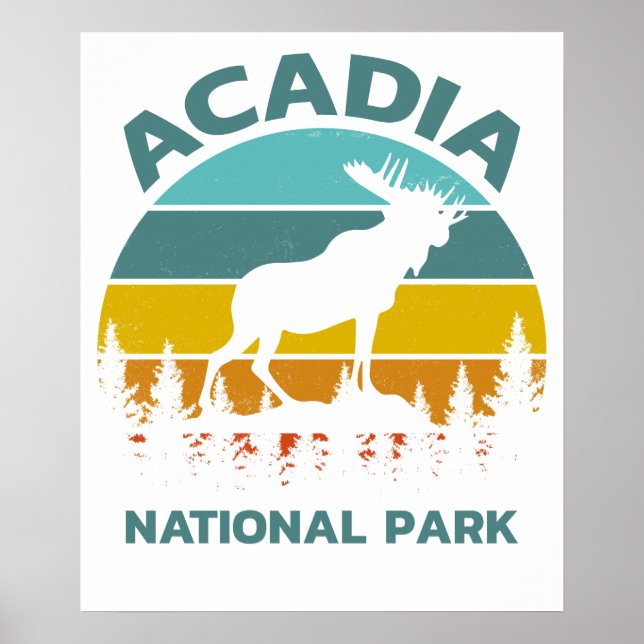 Poster Parque Nacional do Alce Antigo da Acadia (Frente)