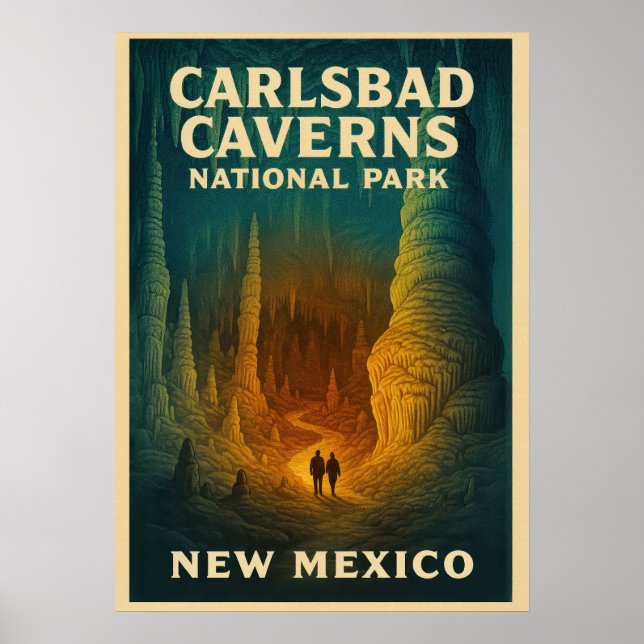 Poster Parque Nacional do Carlsbad Caverns do Novo México (Frente)