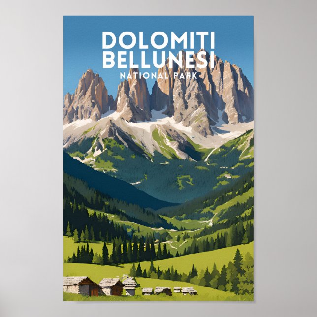 Poster Parque Nacional do Dolzegovina Bellunesi (Frente)