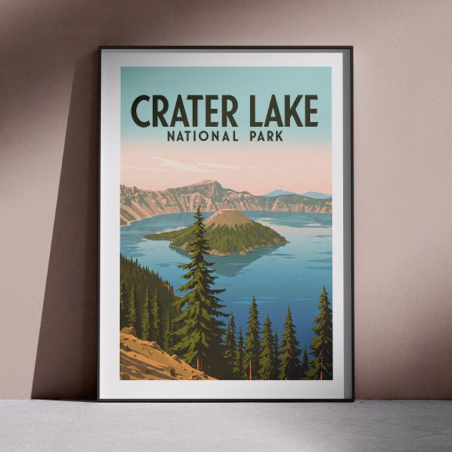 Poster Parque Nacional do Lago Cratera Vintage (Criador carregado)