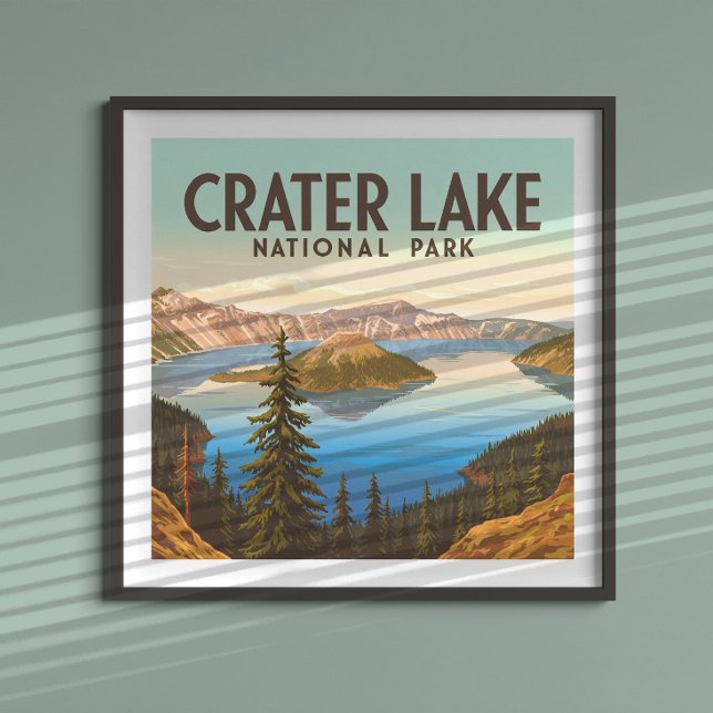 Poster Parque Nacional do Lago Cratera Vintage (Criador carregado)