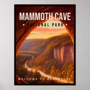 Poster Parque Nacional do Mammoth Cave Kentucky Vintage