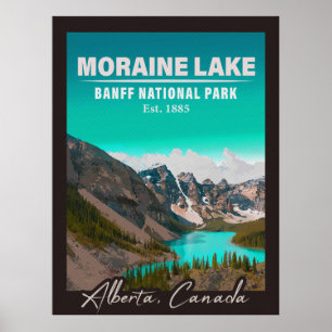 Poster Parque Nacional do Moraine Lake Alberta Canada Ban