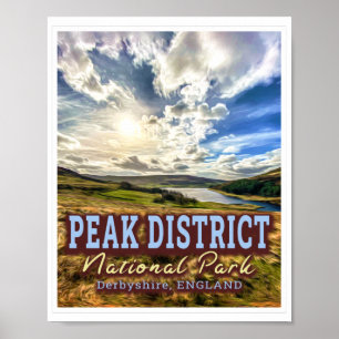 POSTER PARQUE NACIONAL DO PEADISTRICT - DERBYSHIRE ENGLAN