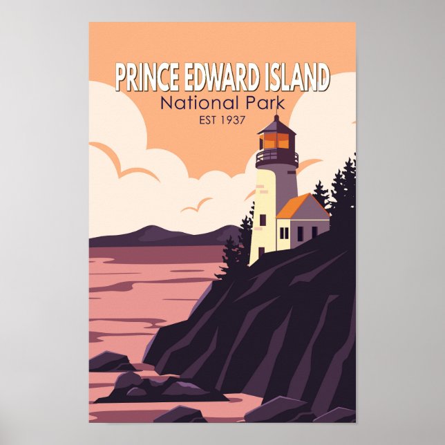 Poster Parque Nacional do Príncipe Edward Island Canada V (Frente)