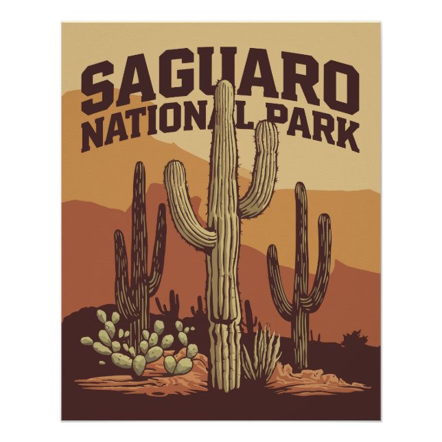 Póster Parque Nacional do Saguaro (Frente)