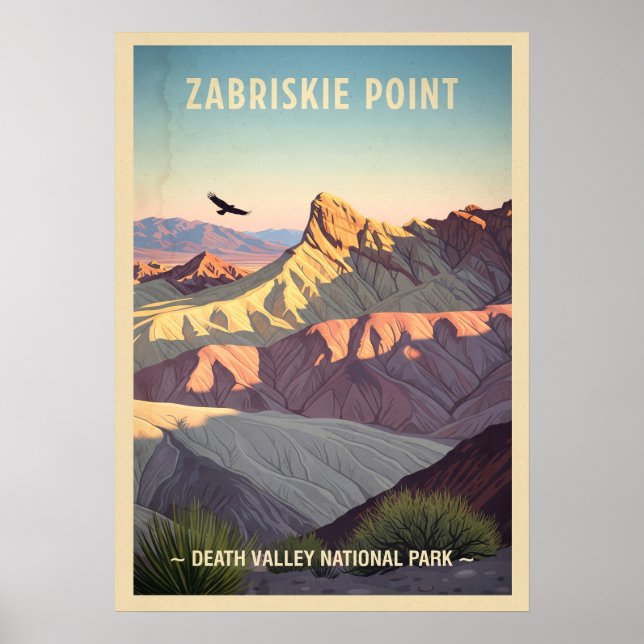 Poster Parque Nacional do Vale da Morte de Zabriskie Poin (Frente)