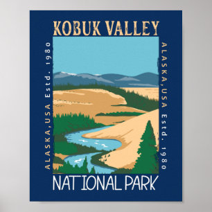 Poster Parque Nacional do Vale do Kobuk, Alasca, Retro Di