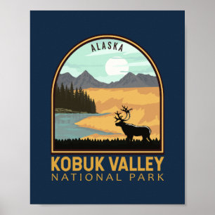 Poster Parque Nacional do Vale do Kobuk, Vintage Emblem