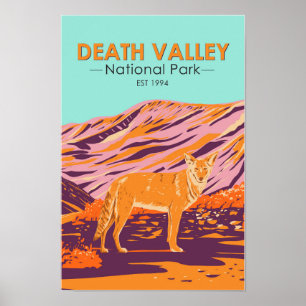Poster Parque Nacional do Vale do Morte, Coyote Vintage