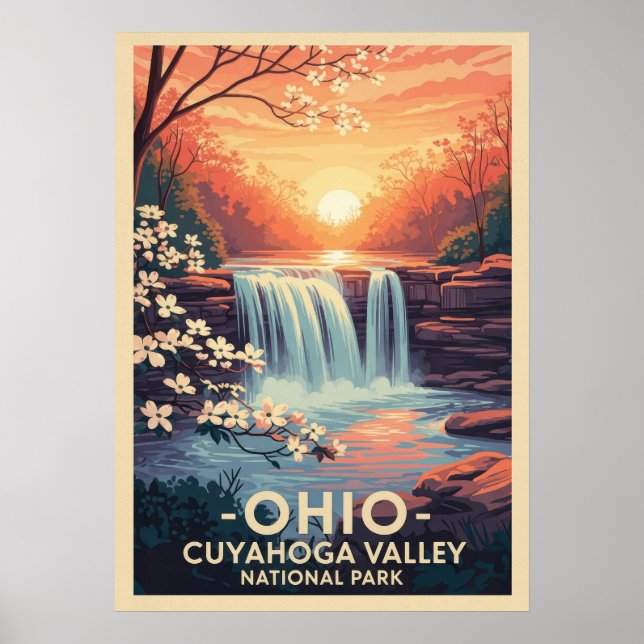 Poster Parque Nacional do Vale do Ohio, em Ohio, V01 (Frente)