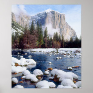 Póster Parque Nacional do Yosemite de inverno