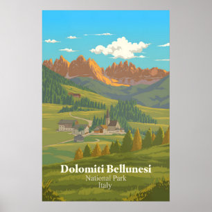 Poster Parque Nacional Dolomiti Bellunesi Itália Viagem