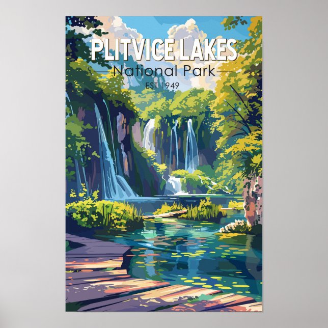 Poster Parque Nacional dos Lagos de Plitvice Croácia Viag (Frente)