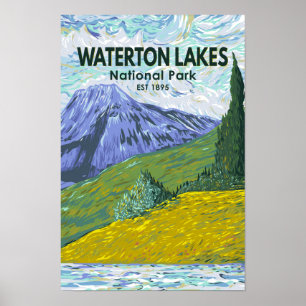 Poster Parque Nacional dos Lagos Waterton Canada Viagem V