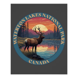 Póster Parque Nacional dos Lagos Waterton do Canadá