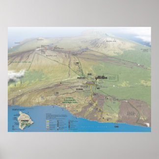 Poster Parque Nacional dos Vulcões Hawai'i
