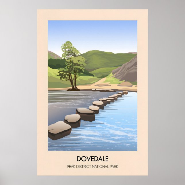 Poster Parque Nacional Dovedale Peak District Viagens Mod (Frente)