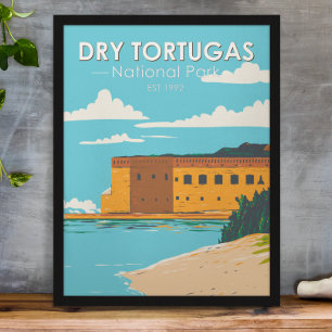 Poster Parque Nacional Dry Tortugas Flórida Forte Vintage