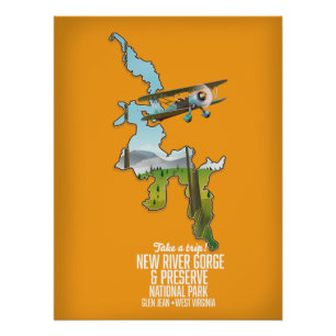 Póster Parque Nacional e Reserva de New River Gorge.