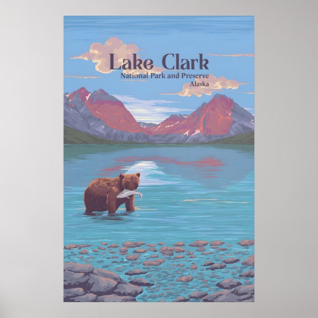 Poster Parque Nacional e Reserva Lake Clark Viagens (Frente)