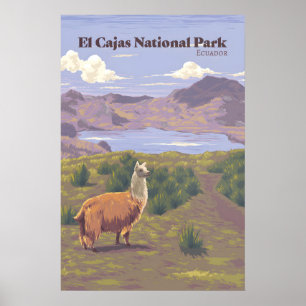 Poster Parque Nacional El Cajas Cartaz de Viagens Equador