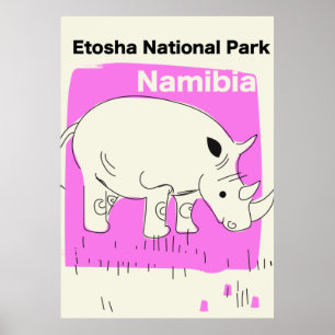 Poster Parque Nacional Etosha, Namíbia