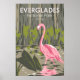 Poster Parque Nacional Everglades Flamingo Vintage, Flami (Frente)