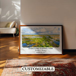 Poster Parque Nacional Everglades Flórida, Aquarela