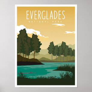 Poster Parque Nacional Everglades Flórida EUA Viagem