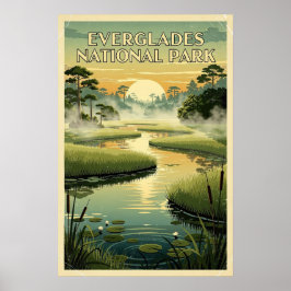 Poster Parque Nacional Everglades Retro