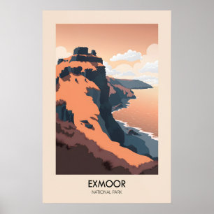 Poster Parque Nacional Exmoor Cartaz de Viagens Modernas
