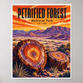 Poster Parque Nacional Floresta Petrificada Vintage